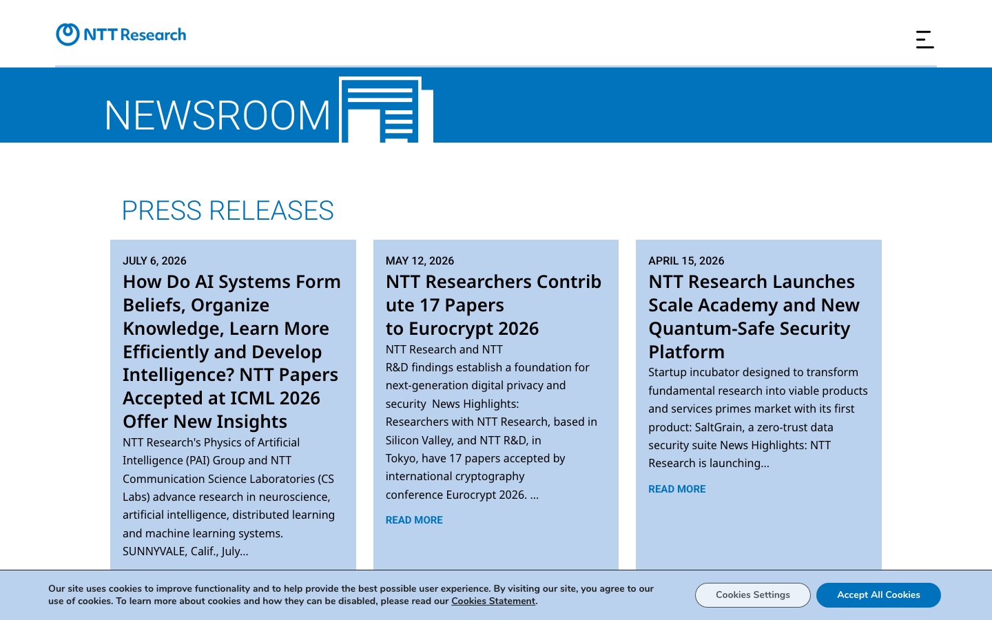 NTT Research project screenshot